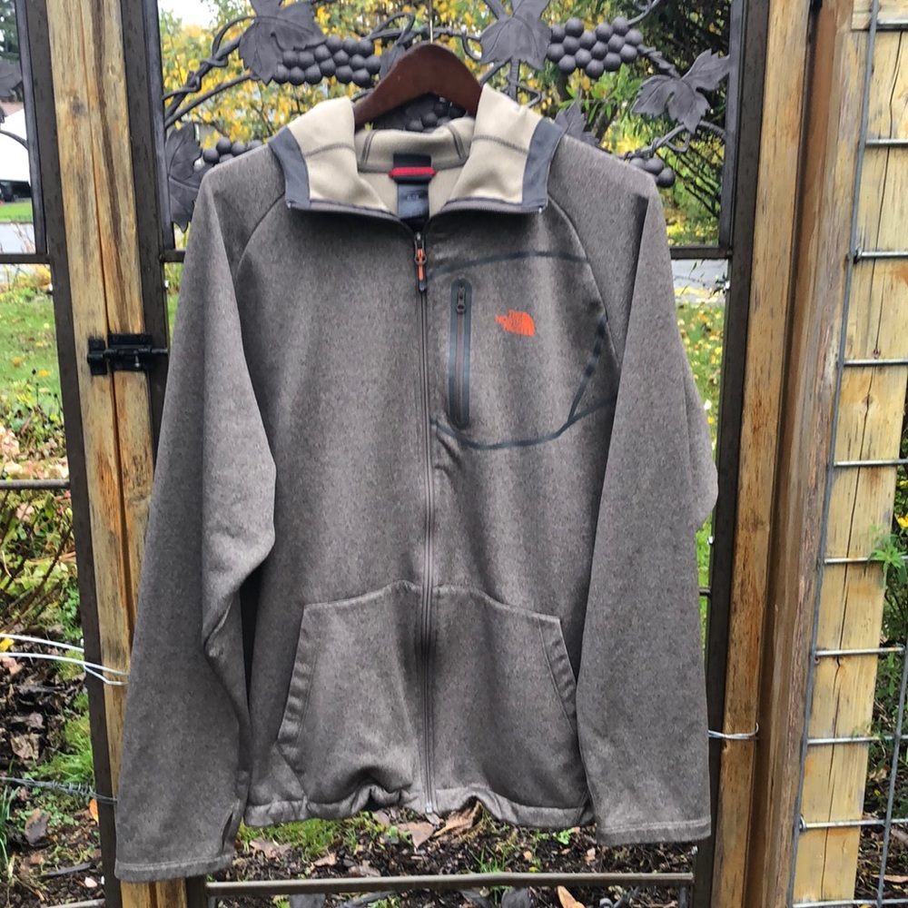 The North Face gray polyester zip front  hoodie size XL